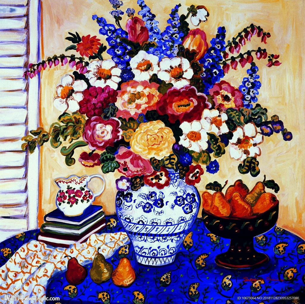 花卉静物油画装饰画