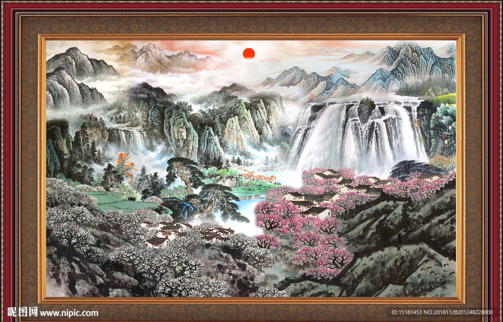 旭日东升 高山流水