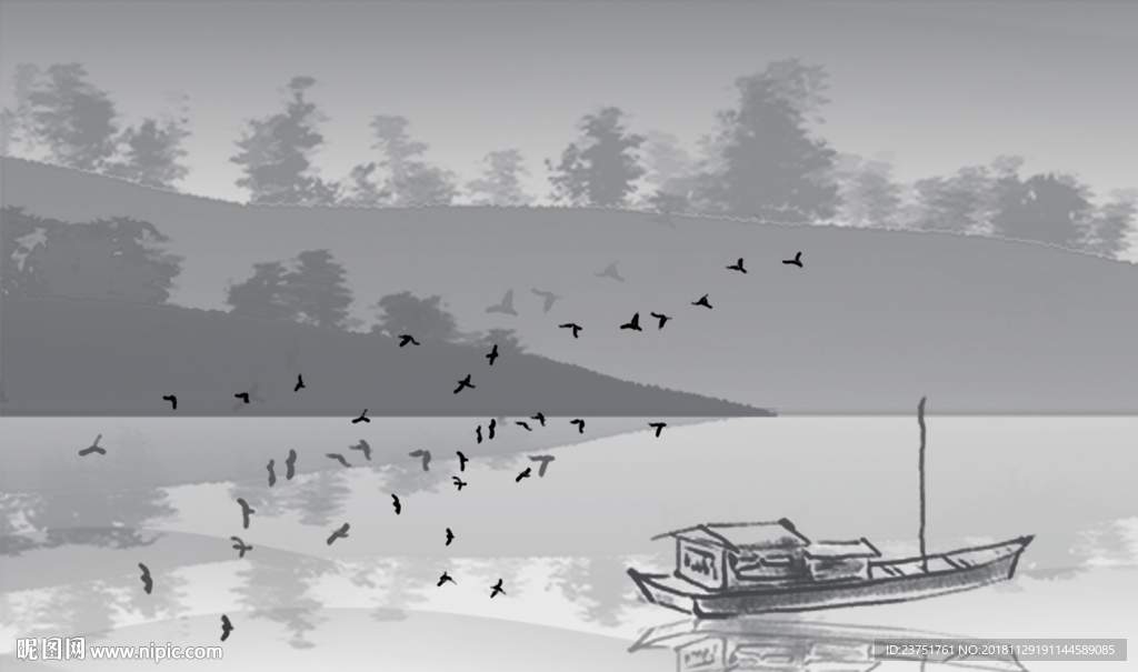 水墨山水画