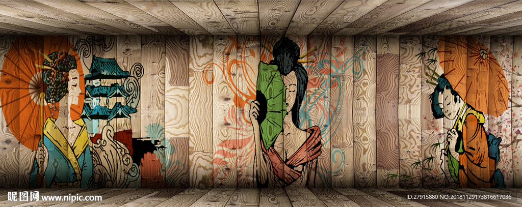 3D艺术过道背景墙