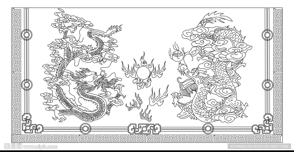 线描神龙