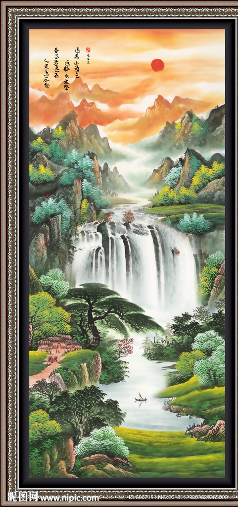 竖幅山水画