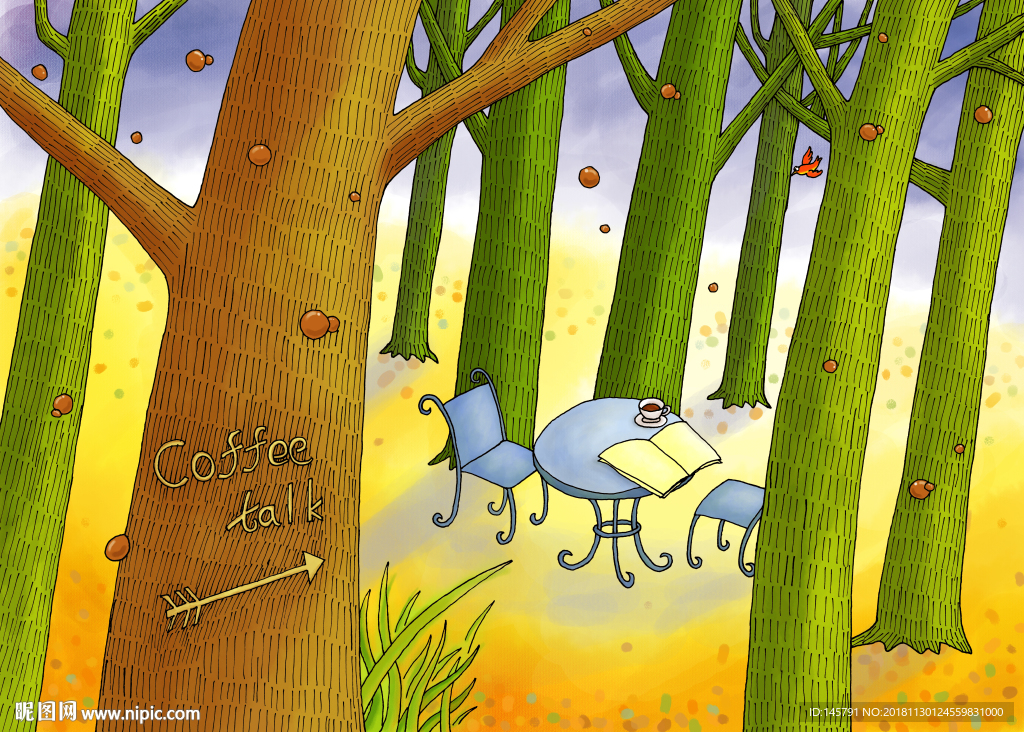 会说话的咖啡插画