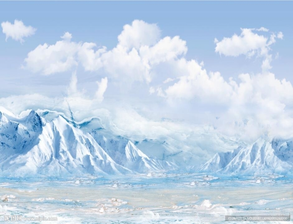 新款大理石纹雪山背景墙