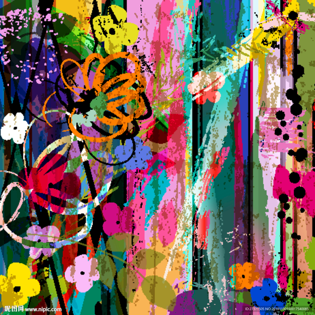 抽象鲜花AI素材