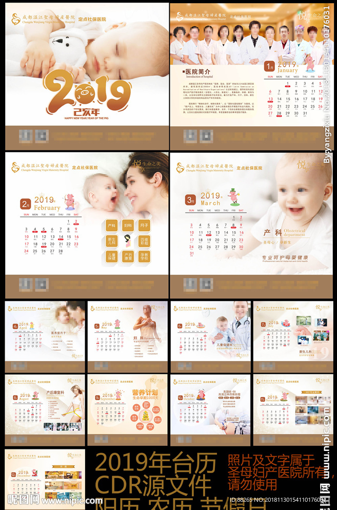 2019年妇产医院台历