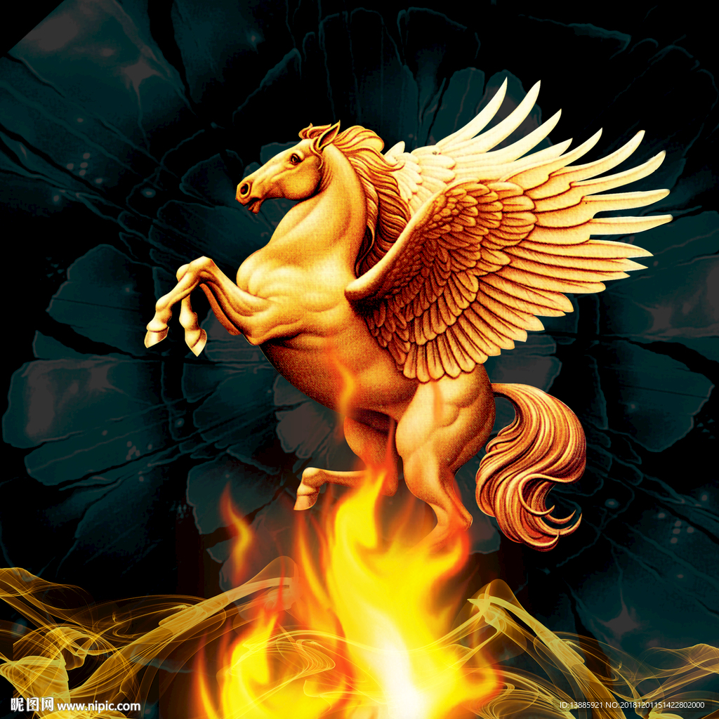 金色家装飞马高档客厅晶瓷画