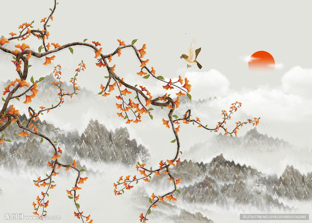 新中式背景墙