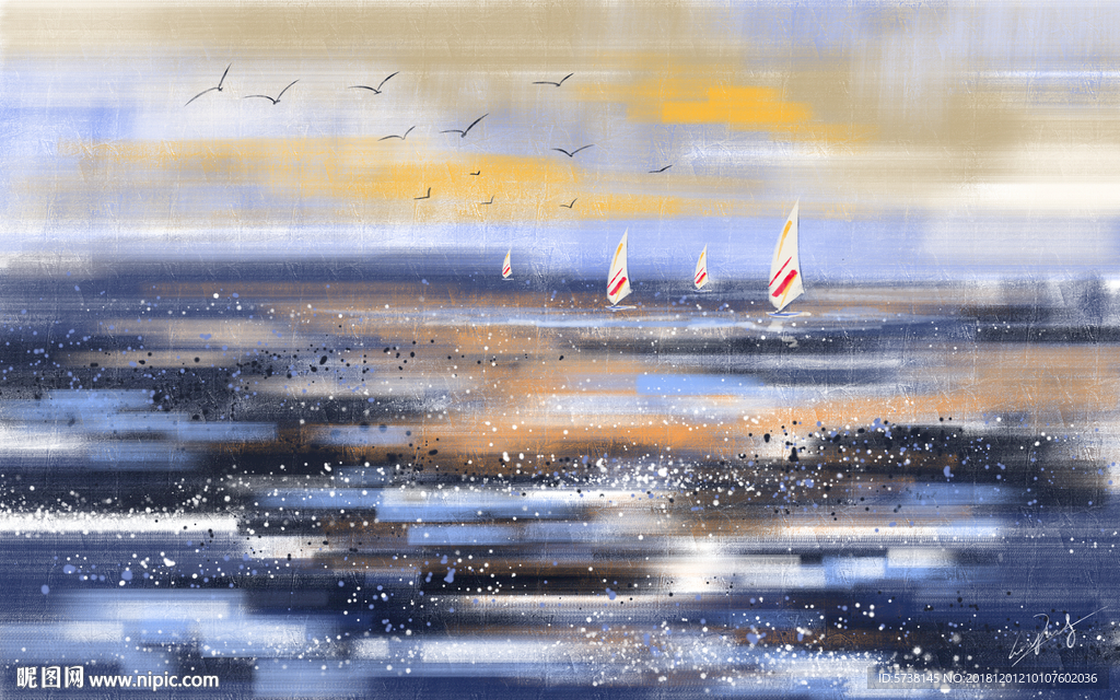 抽象油画玄关屏风背景底纹素材艺