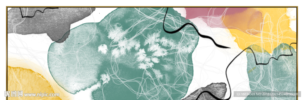 北欧小清新抽象装饰画床头画