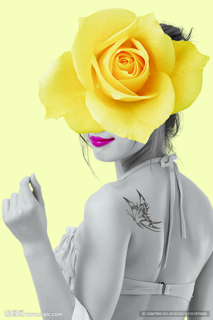 北欧现代简约黑白美女装饰画