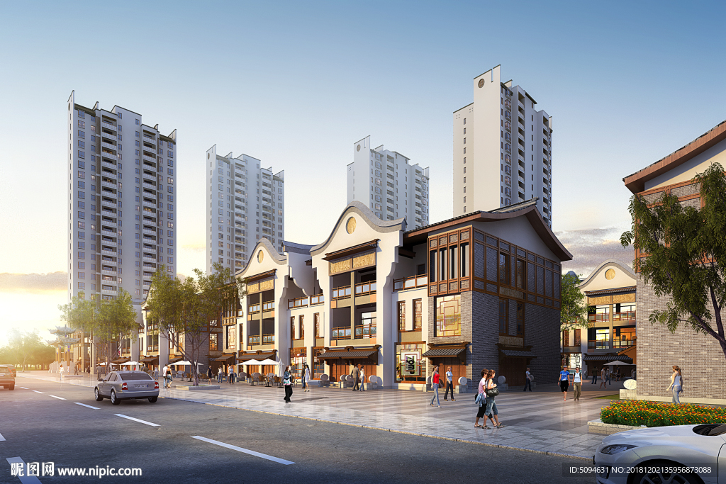 仿古商业建筑效果图