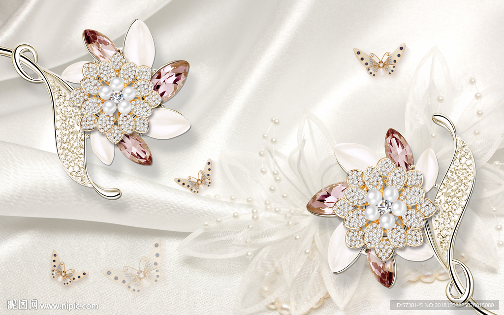 立体珍珠砖石玄关屏风背景底纹素