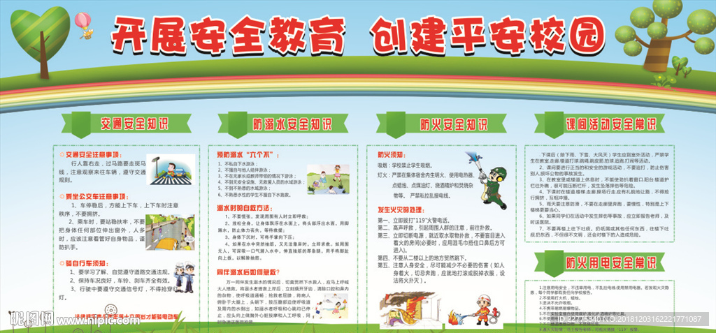 校园安全展板 校园安全常识 学