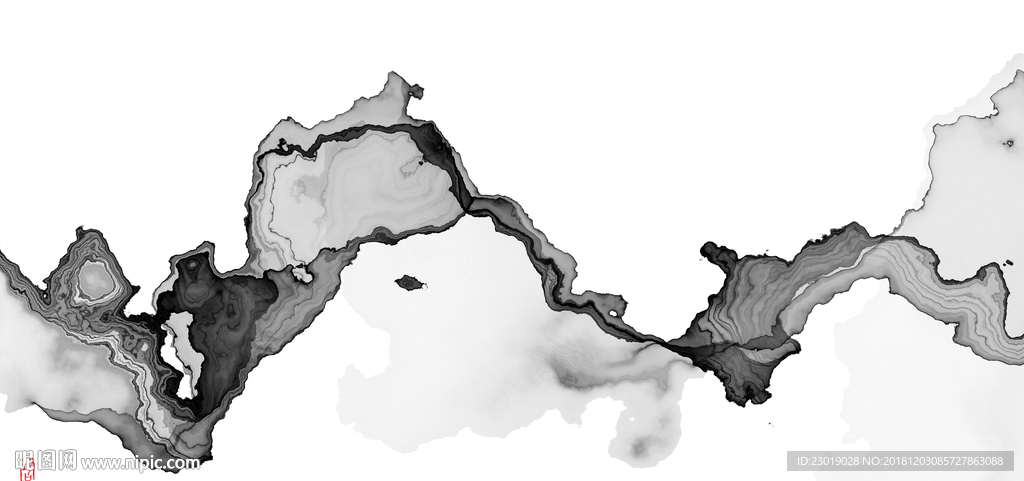 新中式水墨山水画