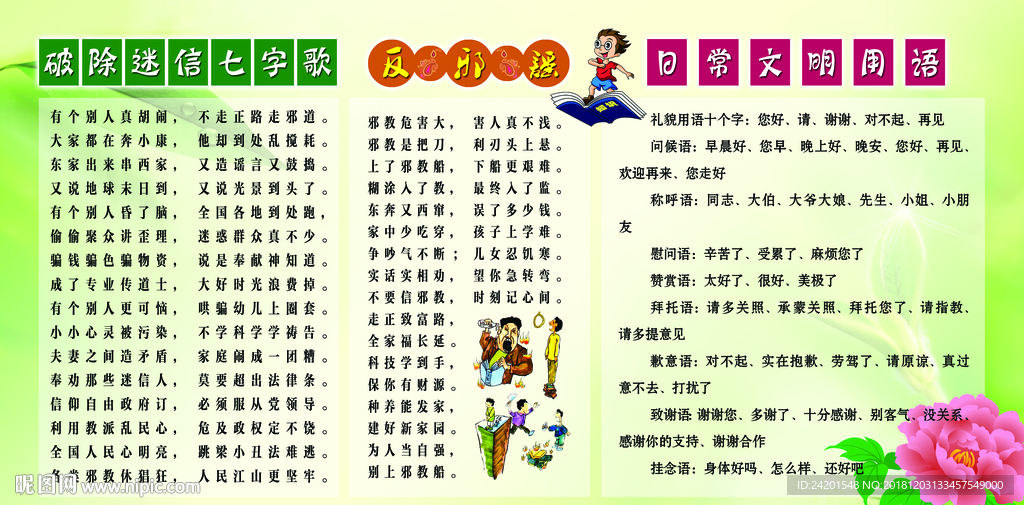 校园破除迷信宣传栏