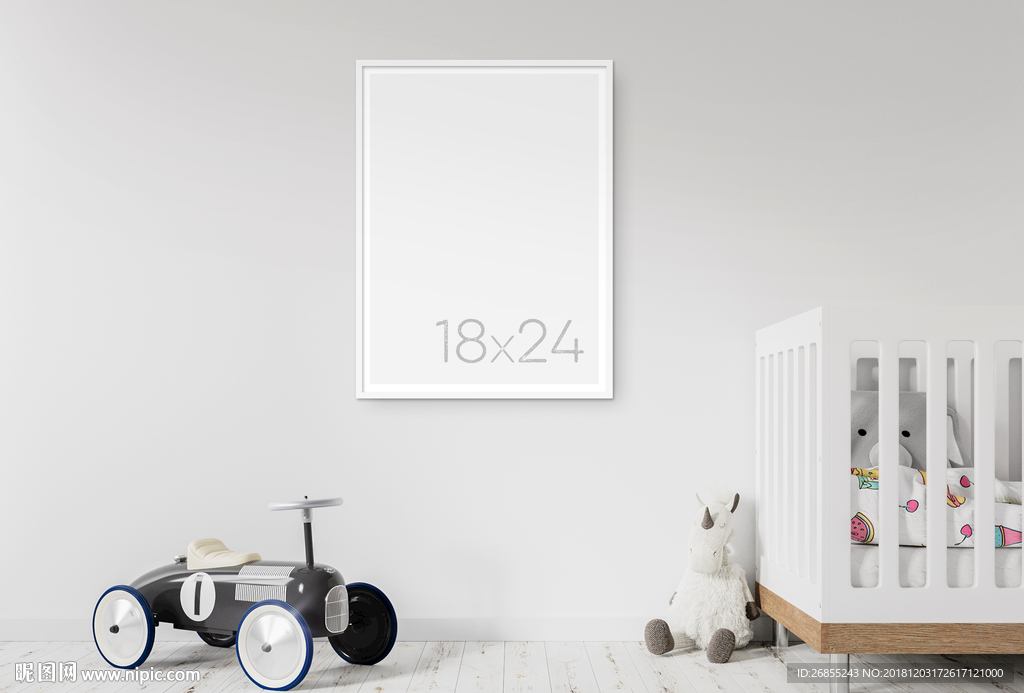 婴儿房装饰画样机