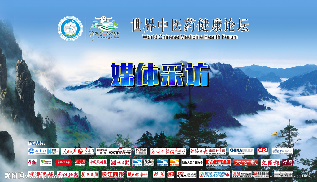 云雾缭绕媒体采访背景板