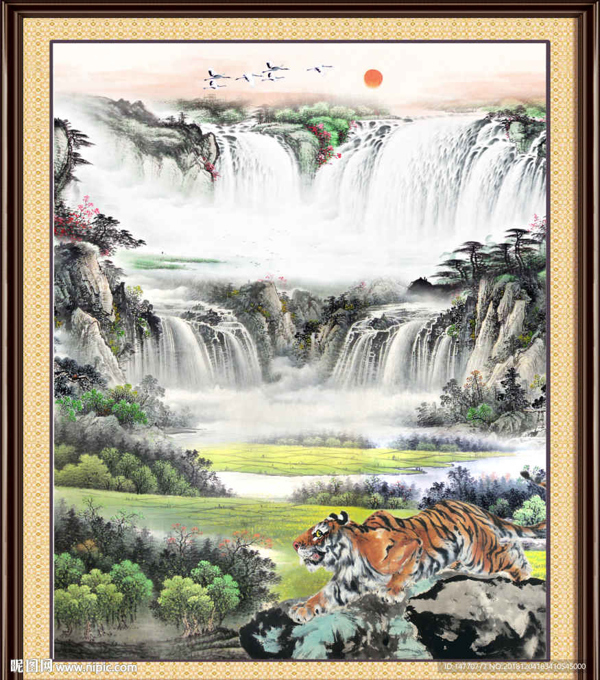 老虎 国画老虎