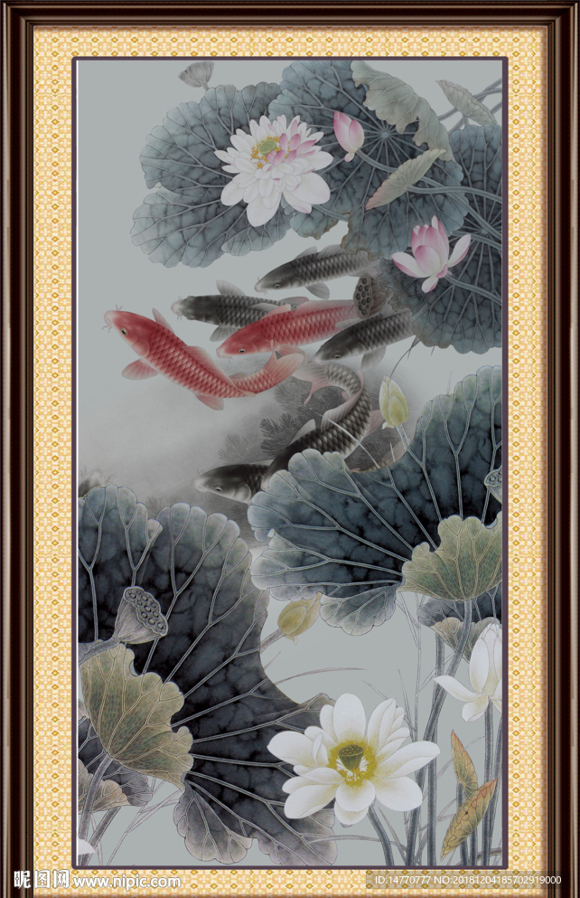 荷花水墨画