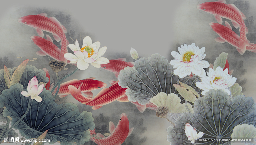 荷花水墨