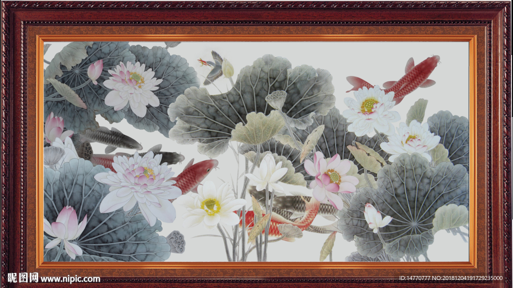 荷花水墨画
