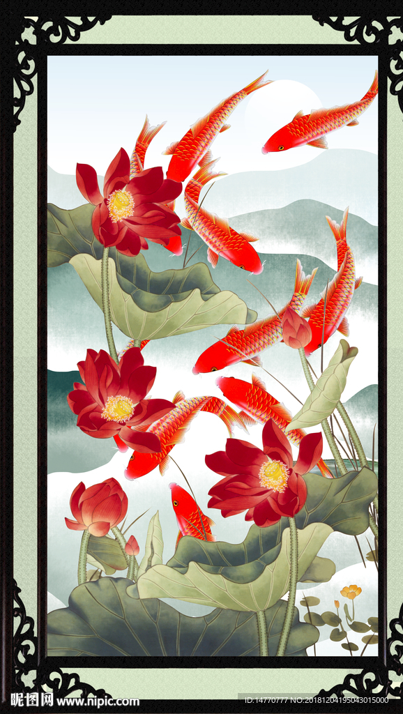 国画荷花