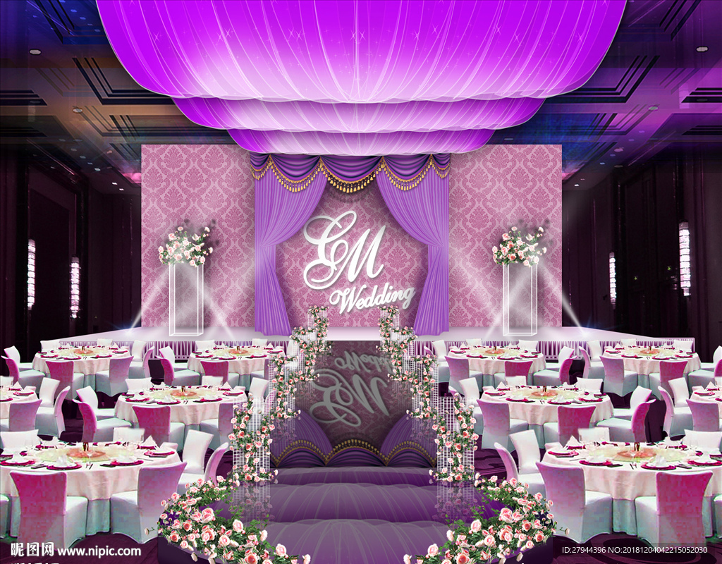 紫色婚礼仪式区