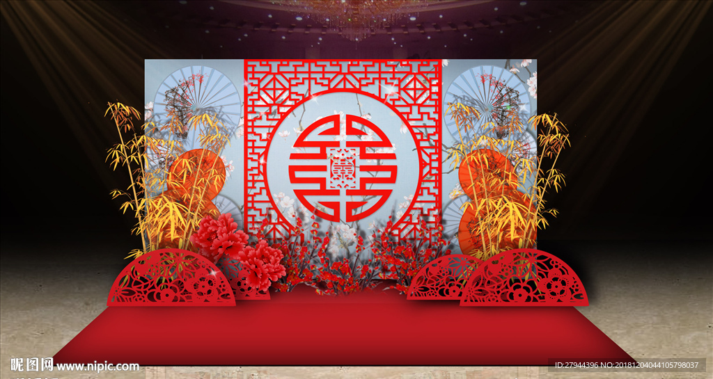 新中式婚礼迎宾区