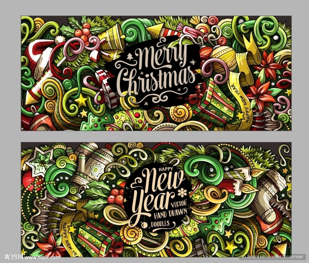 圣诞背景 涂鸦圣诞背景