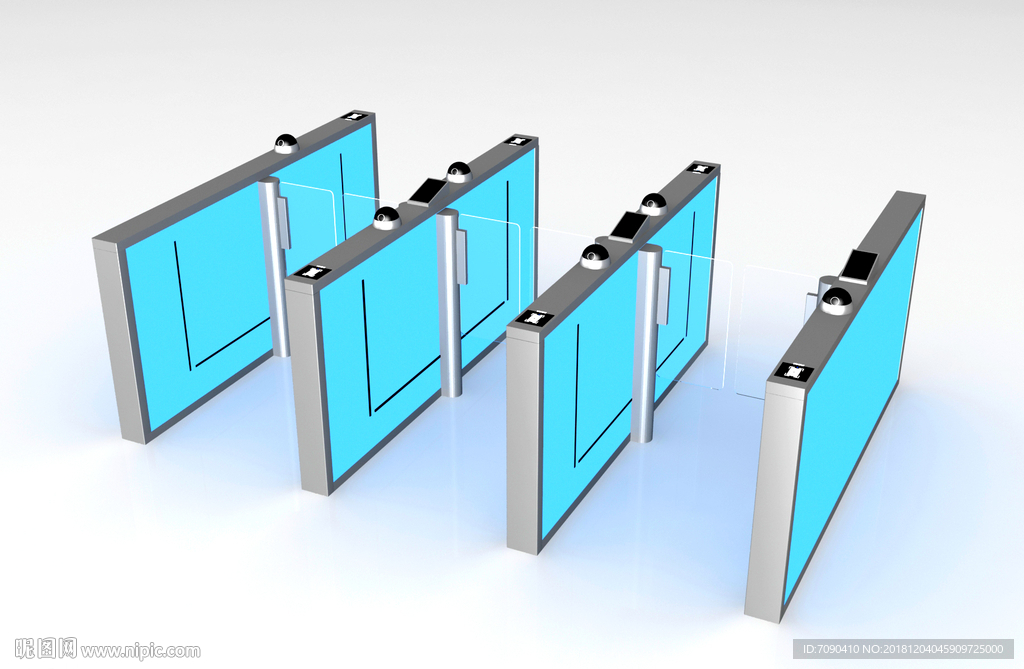 闸机道闸门禁3d模型
