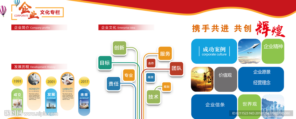 企业文化墙创意设计红板