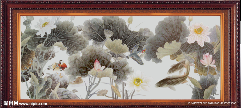 国画荷花