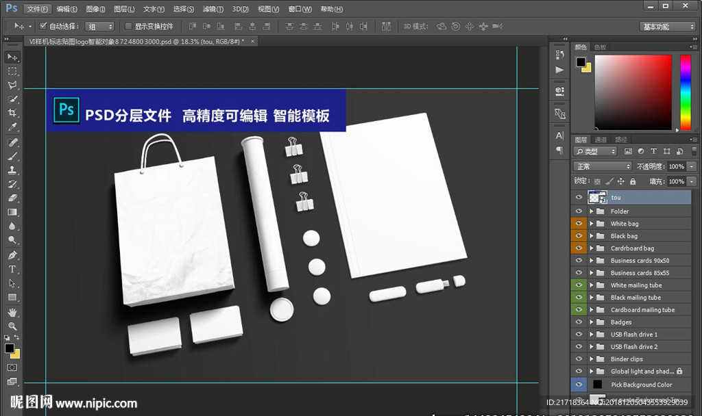 VI样机标志贴图logo智能