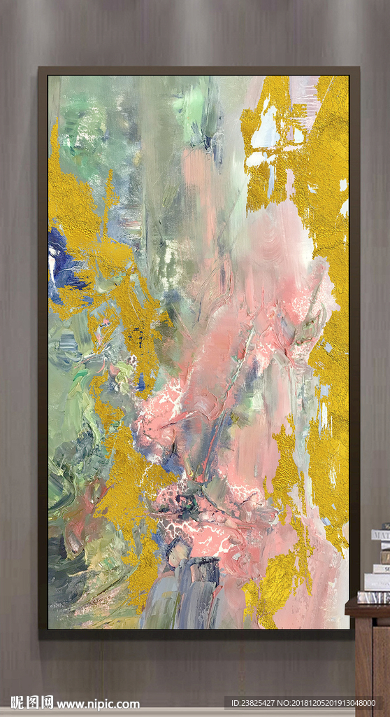 现代简约抽象金色油画装饰画