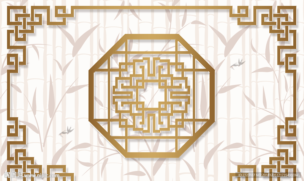 中式风格壁画背景墙天花吊顶花边