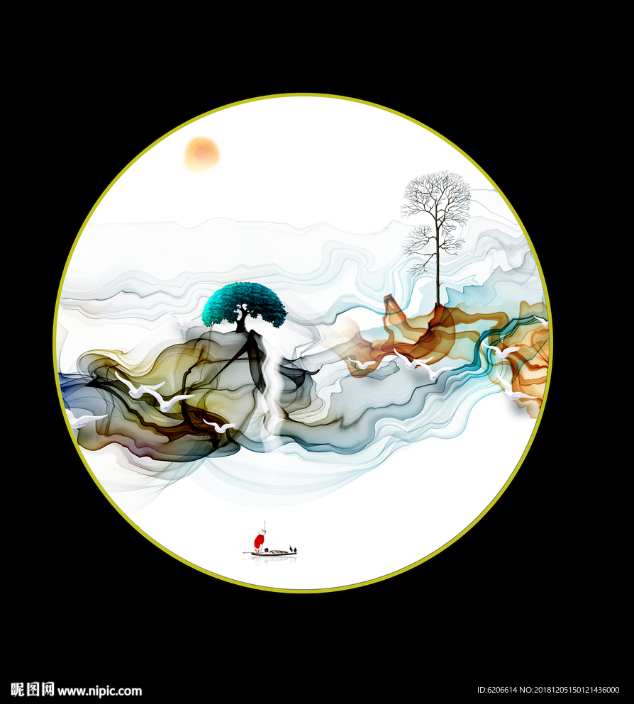 新中式抽象画图片