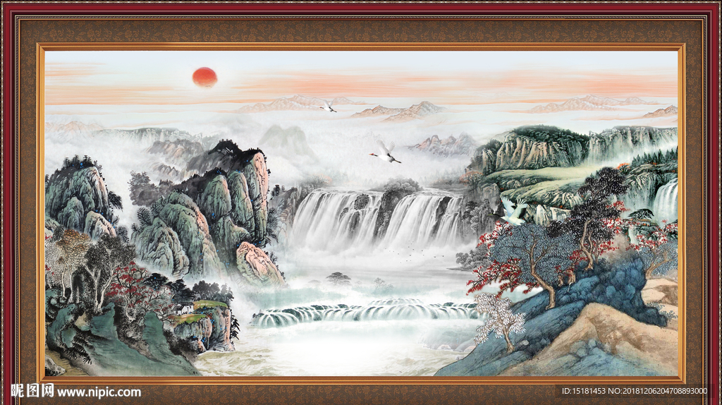 泰山 日出泰山 国画 泰山风光