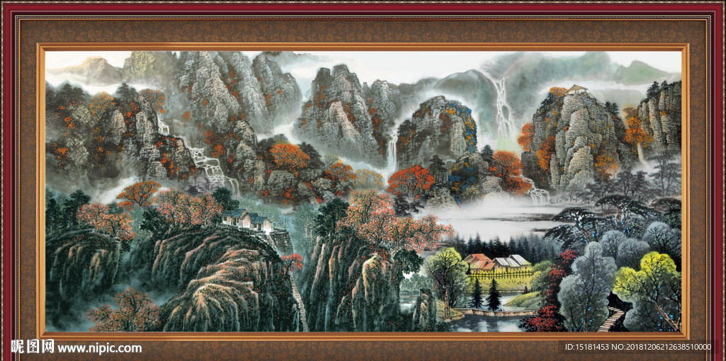 巨幅山水画 山水中堂画