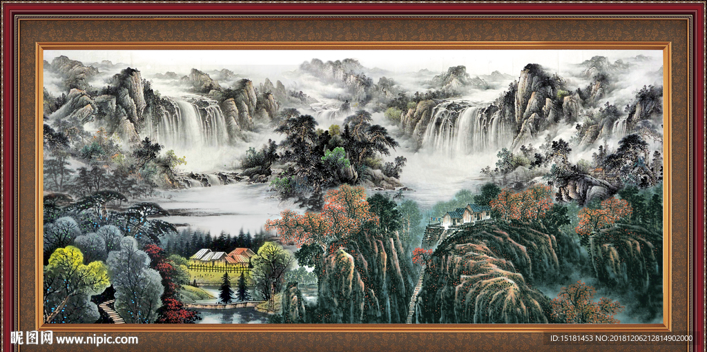 巨幅山水画 山水中堂画