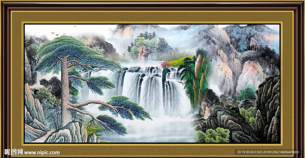 巨幅山水画 山水中堂画