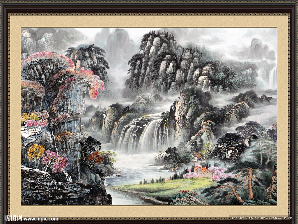 巨幅山水画 山水中堂画