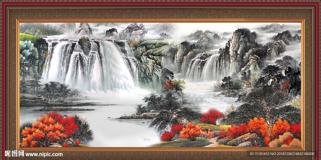 巨幅山水画 山水中堂画