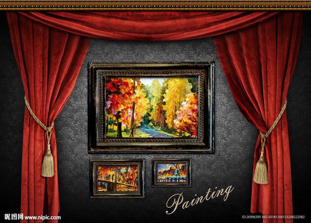 家装油画背景效果