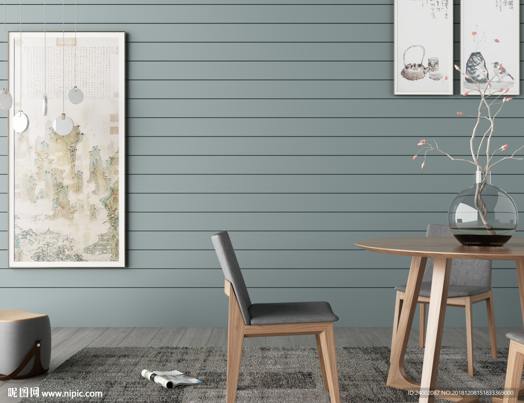 北欧壁画 复古 鲜花 花卉 像