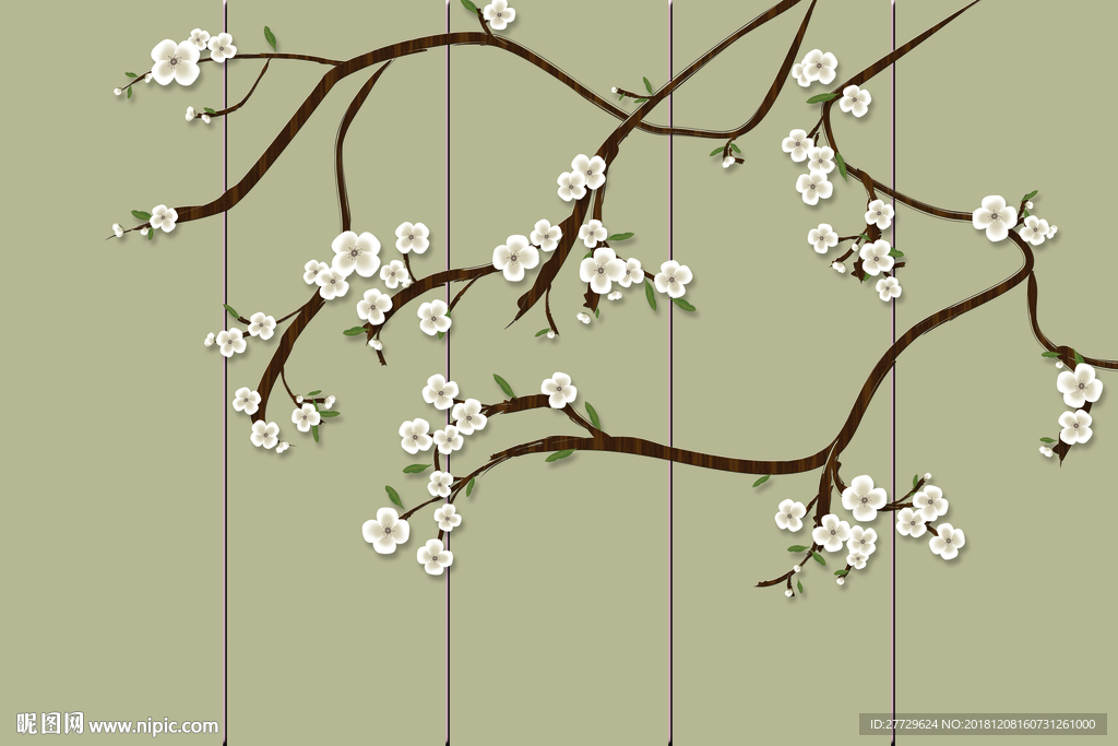 梅花屏风画