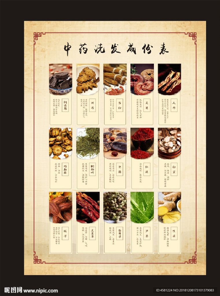中药洗发成份表