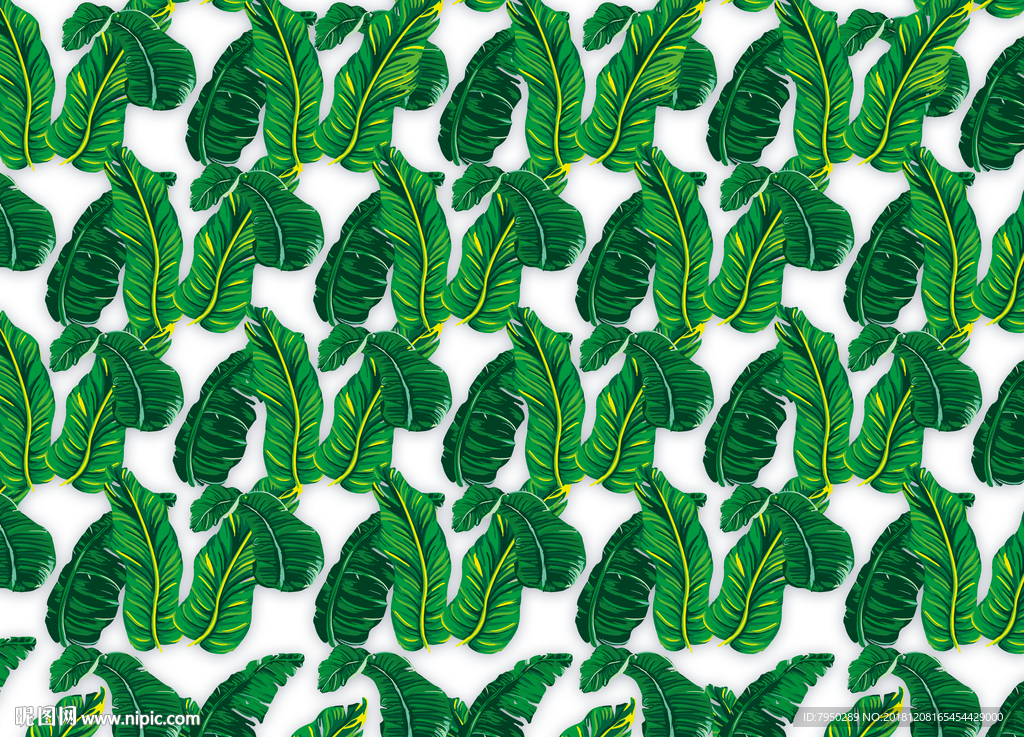 北欧芭蕉叶背景墙