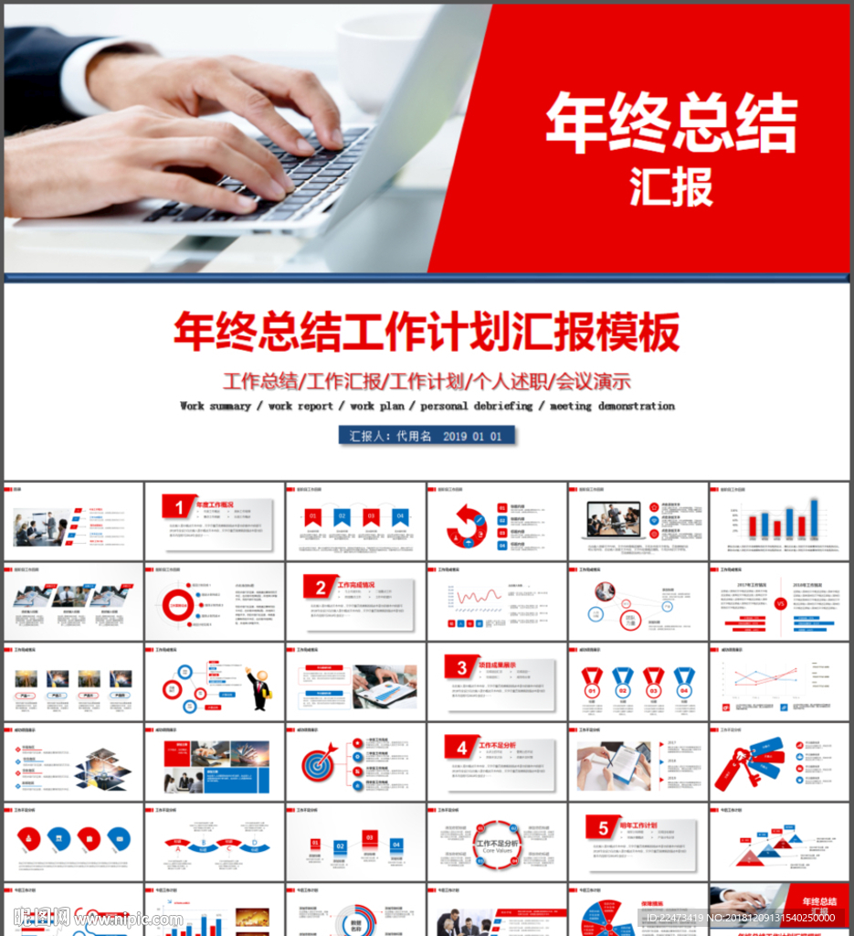 年终总结汇报ppt模板