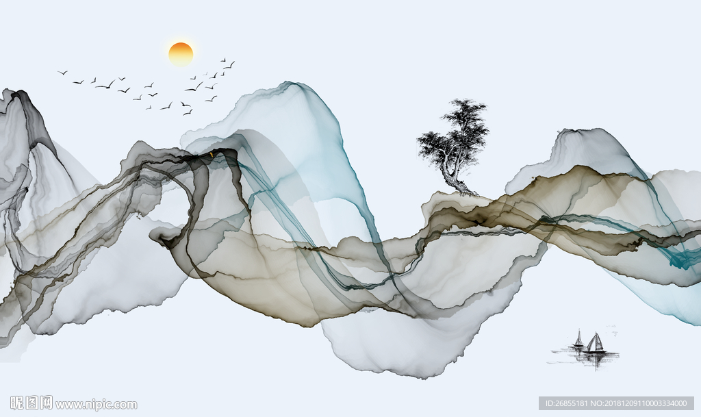 水墨山水画